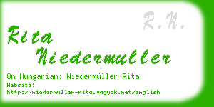 rita niedermuller business card
